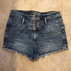 High waisted jean shorts